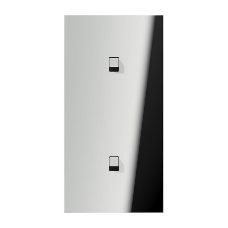 Afdekking LS1912 glans chroom verticaal 1+1 hevel kubus