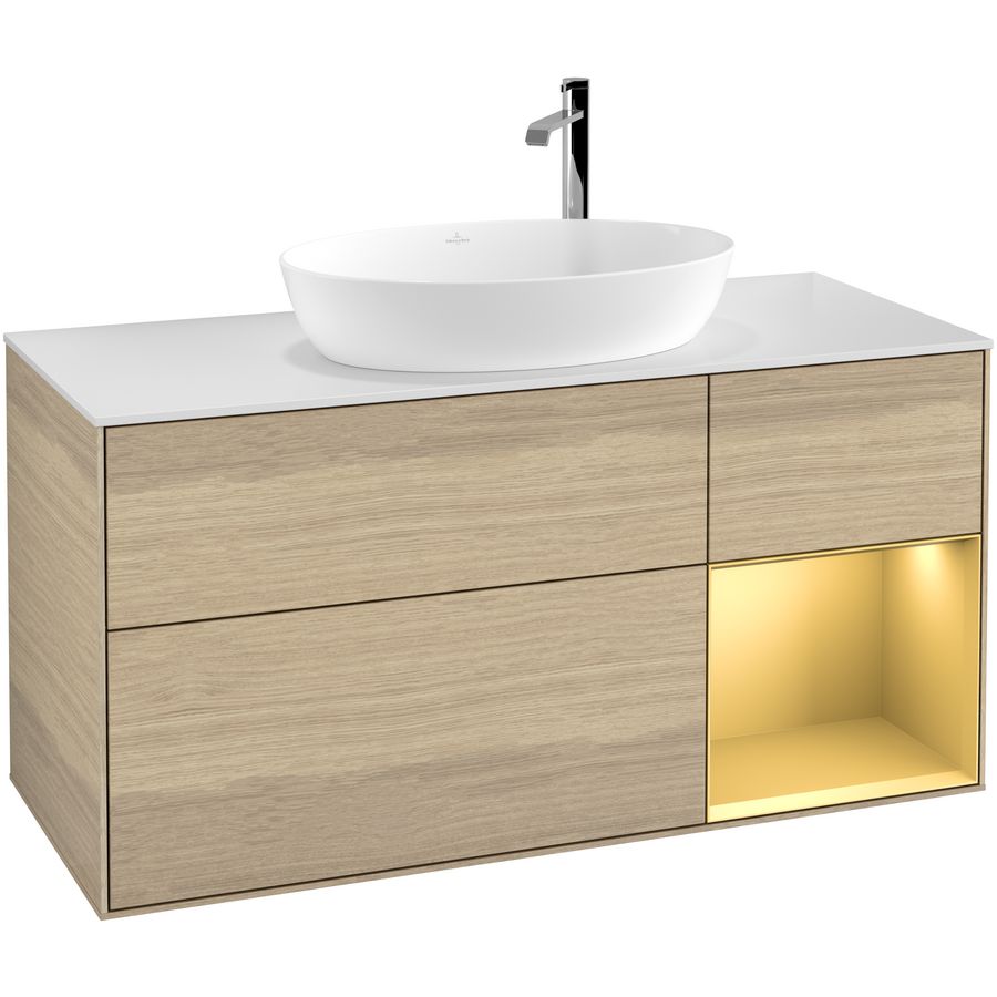 Wastafelonderkast Finion 1200x603x501mm Oak Veneer F951HFPC