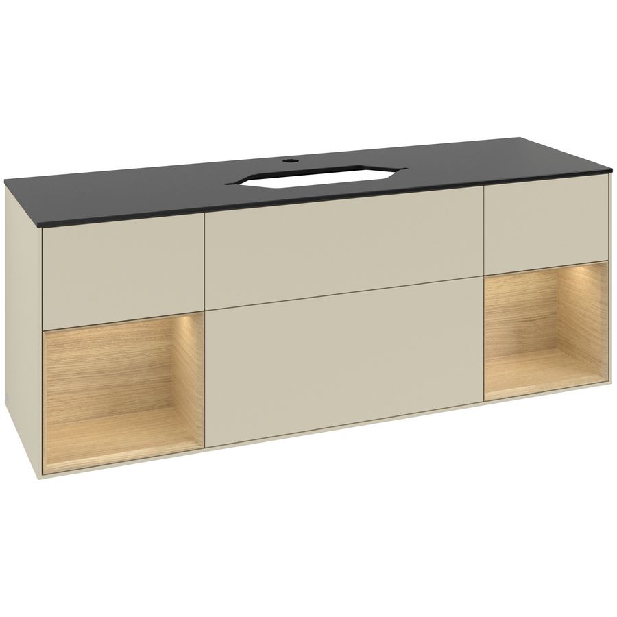 Wastafelonderkast Finion 1600x603x501mm S.Grey Matt Lacquer G332PCHJ
