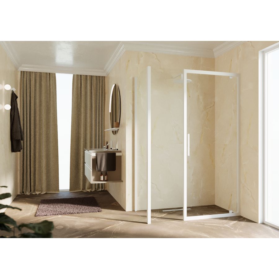 Zijwand K2F 1010-1030x2000mm wit mat helder