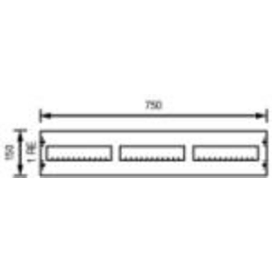 Afdekplaat met sleuf HxB 150x750mm