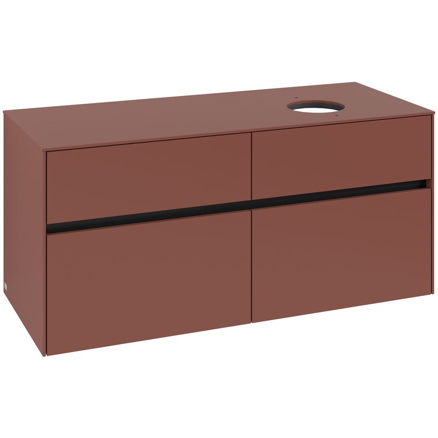 Wastafelonderkast Collaro 1200x548x500mm Wine Red C04300AH