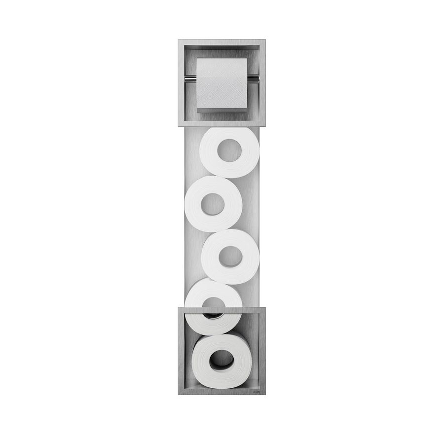 Closed CL5 inbouw closetrolhouder+reserveclosetrolhouder RVS voor 5 rollen