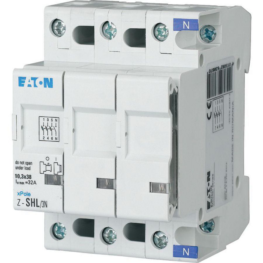 Zekeringscheider; 3p+N; 10x38 met melder Eaton