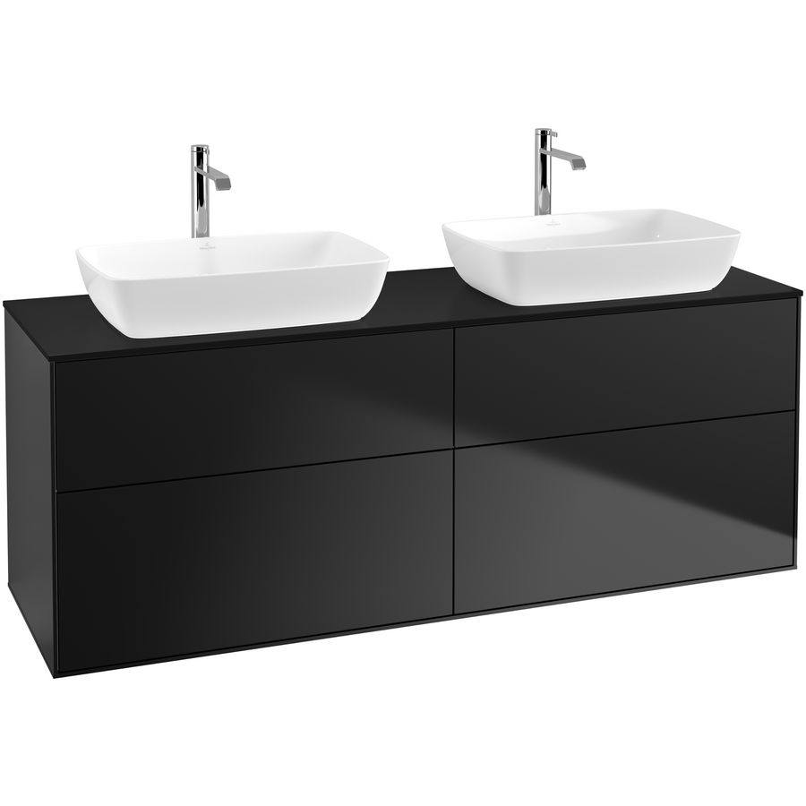 Wastafelonderkast Finion 1600x603x501mm Black Matt Lacquer F84200PD