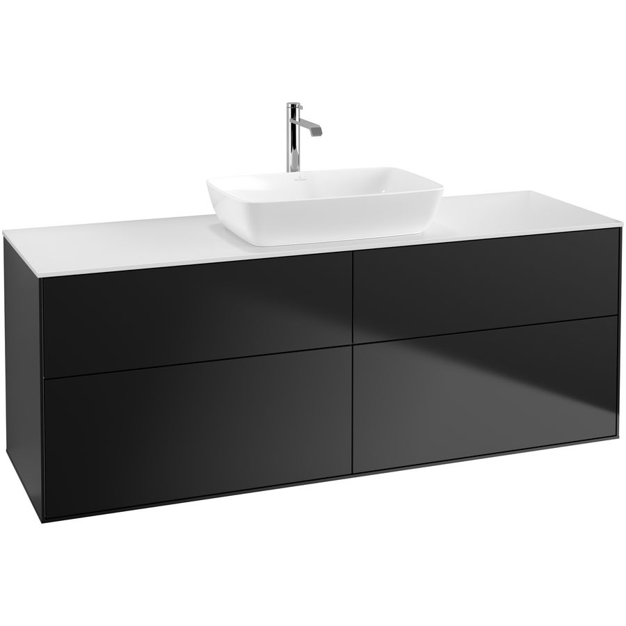 Wastafelonderkast Finion 1600x603x501mm Black Matt Lacquer F85100PD