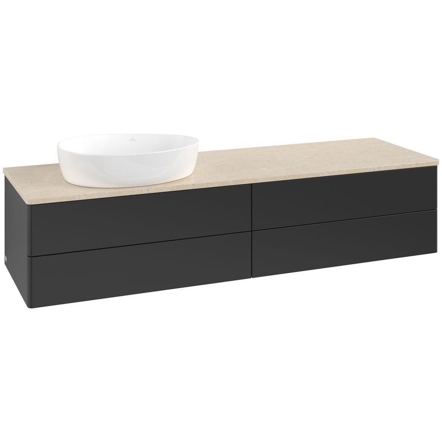 Wastafelonderkast Antao 1600x360x500mm Black Matt Lacquer K26013PD