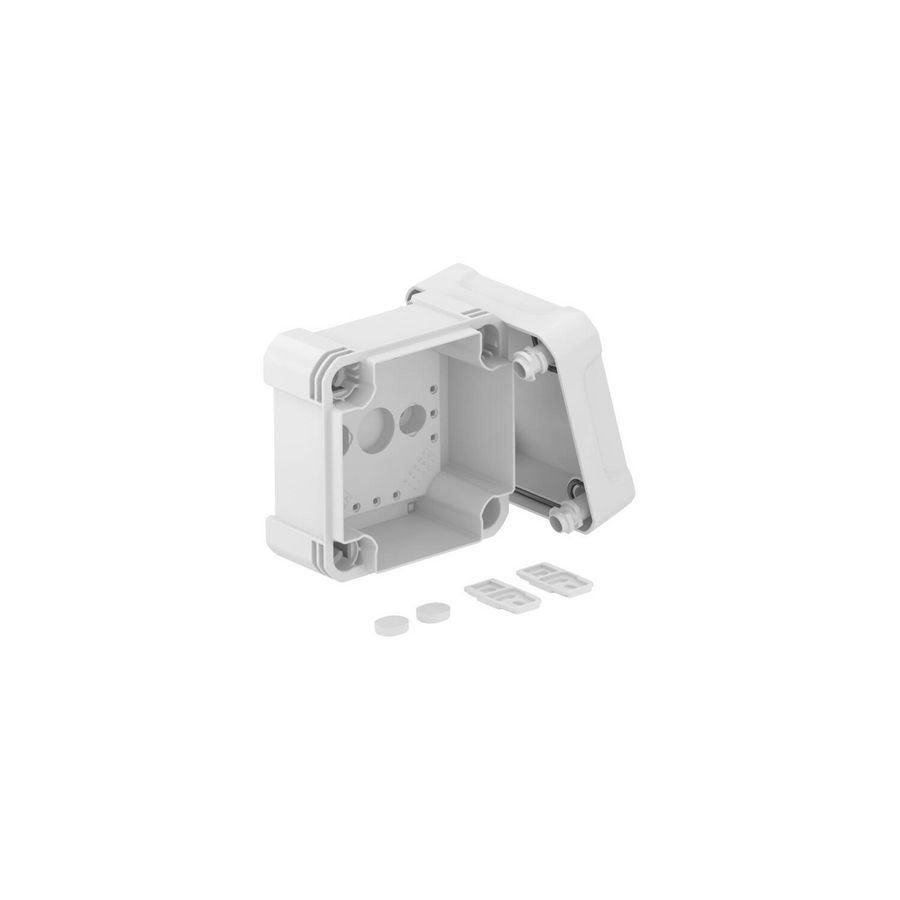 Lege behuizing 114x114x78 polycarb. li.grijs RAL 7035