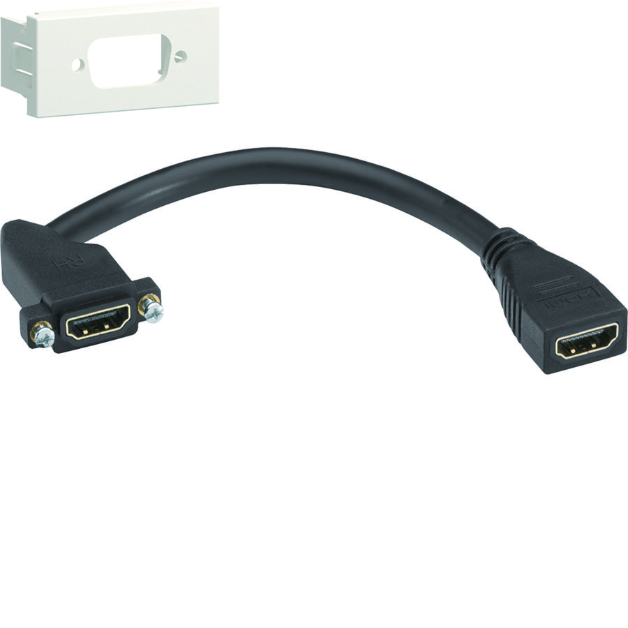Ecoline45 multimedia aansluitset HDMI 45x22,5,  verkeerswit
