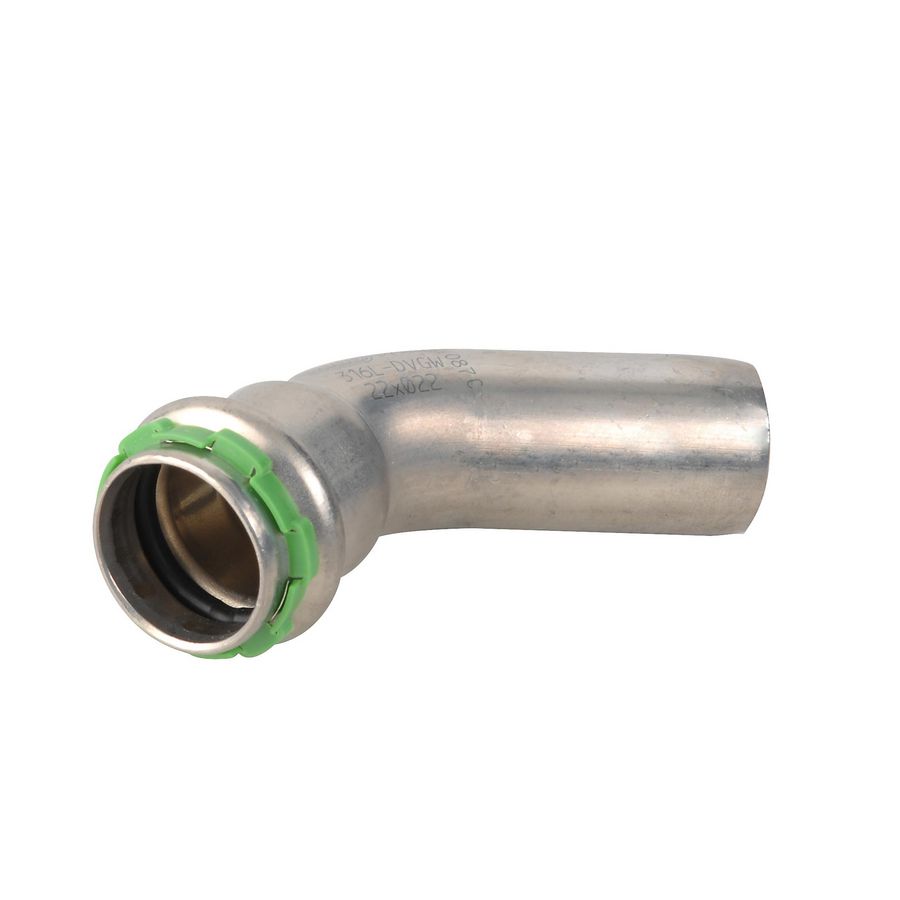 Insteekbocht 45° SudoPress RVS 316L pers x spie 15x15mm SP6040V