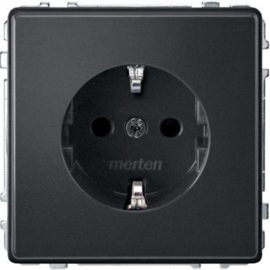 Wandcontactdoos Kinderbeveiliging Antraciet IP44 Aquadesign