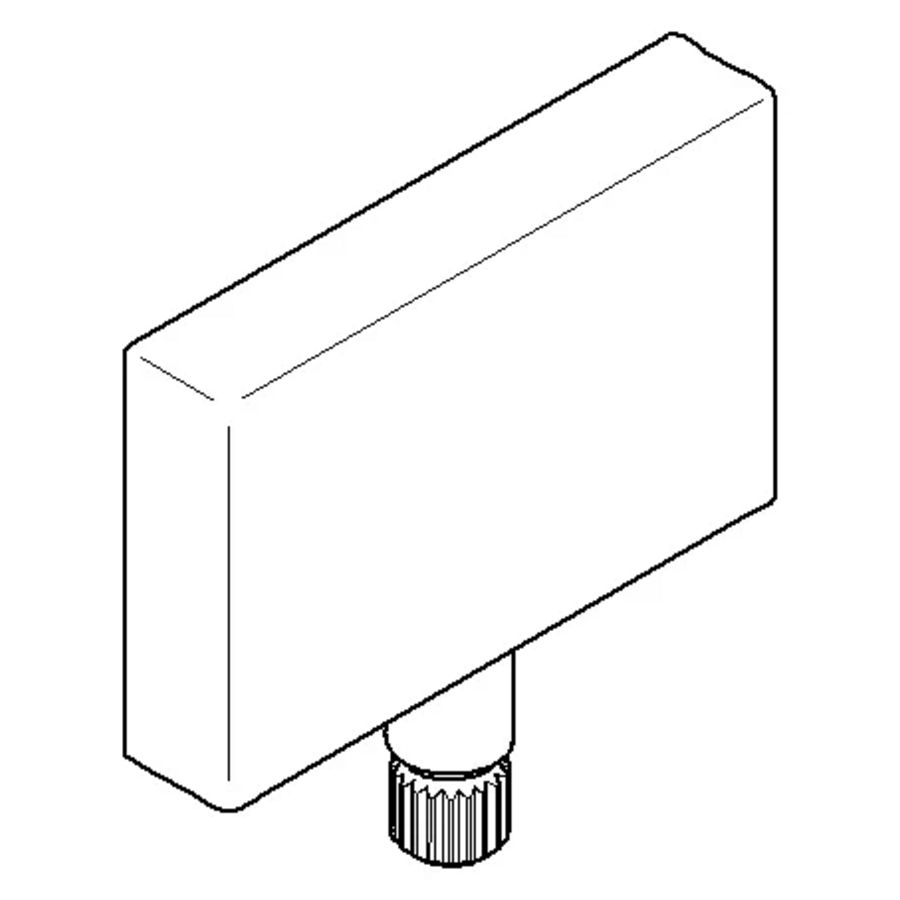 Greep 50x50x10mm Messing gebors. (23kt Goud)