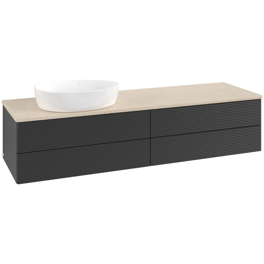Wastafelonderkast Antao 1600x360x500mm Black Matt Lacquer K26113PD