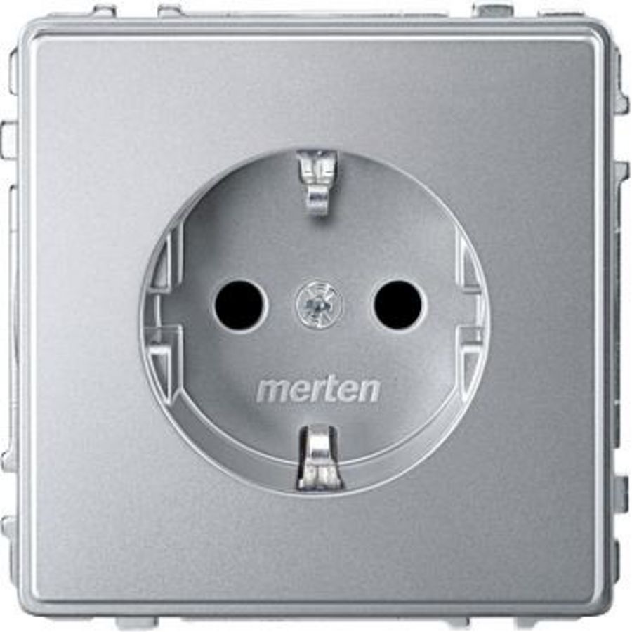 Wandcontactdoos Kinderbeveiliging Aluminium IP44 Aquadesign