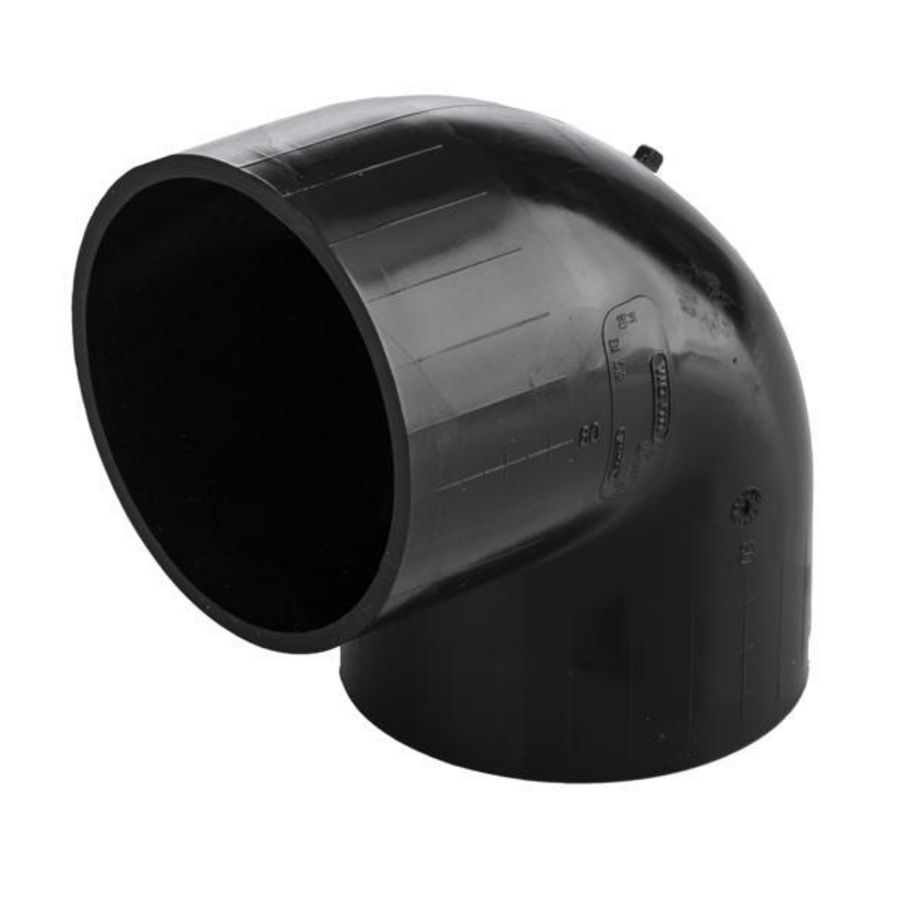 PE bocht 90° 90mm PN4 zwart