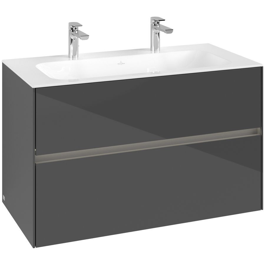 Wastafelonderkast Collaro 996x603x498mm Glossy Grey C139B0FP