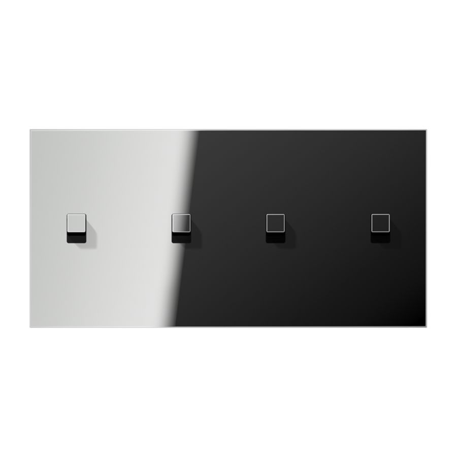 Afdekking LS1912 glans chroom horizontaal 2+2 hevel cylin