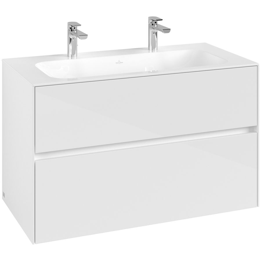 Wastafelonderkast Collaro 996x603x498mm Glossy White C13900DH