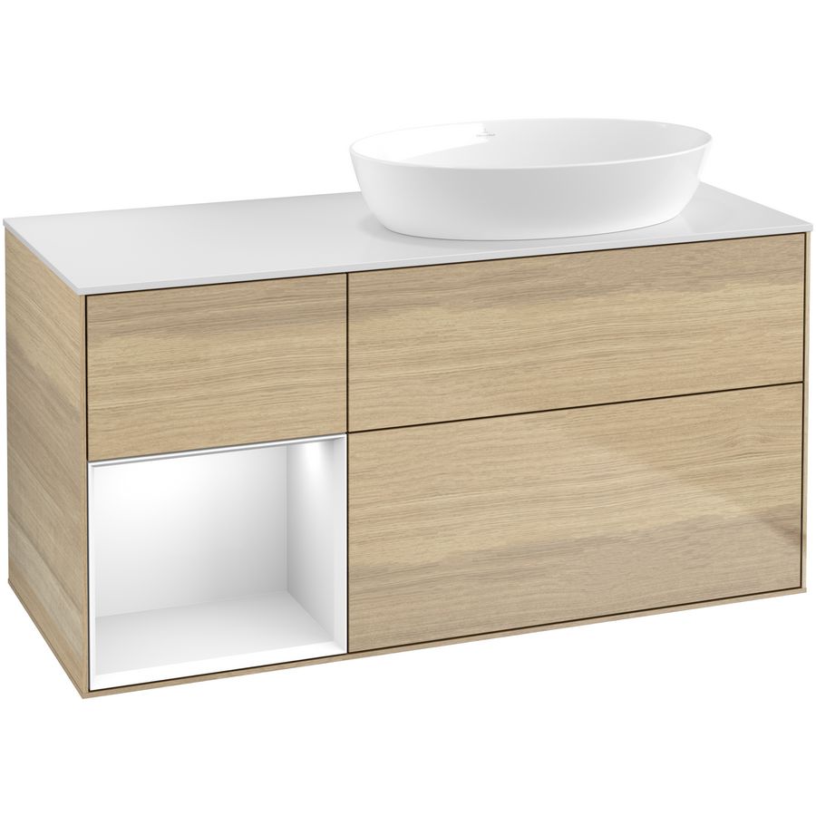 Wastafelonderkast Finion 1200x603x501mm Oak Veneer FA41GFPC