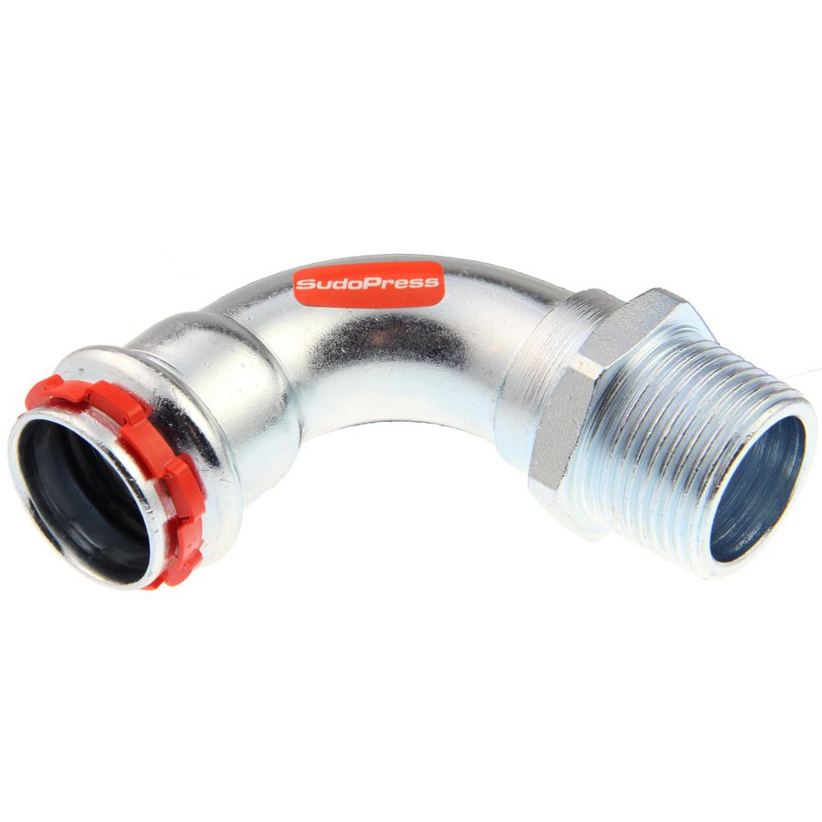 Puntknie / bocht 90° SudoPress Staalverzinkt FM 12x3/8"bt.dr. SP8092GV VVE=5