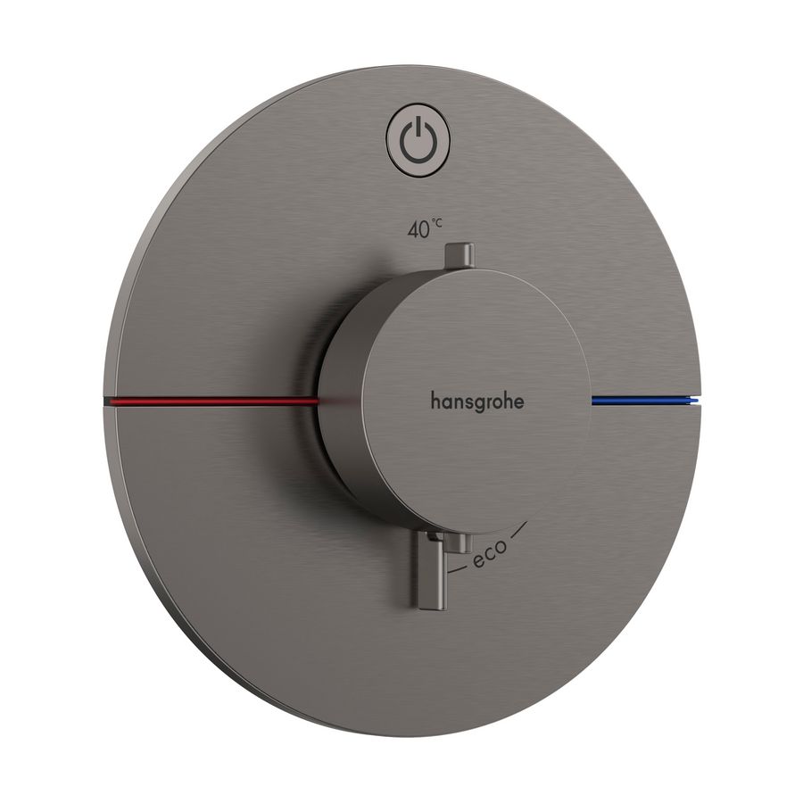 ShowerSelect Comfort S thermostaat afbouwdeel tbv inbouw voor 1 functie Brushed Black Chrome