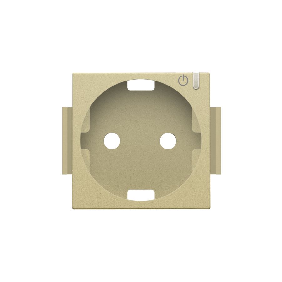 Afwerkingsset geconn. schakelbaar stopcontact+knop gold