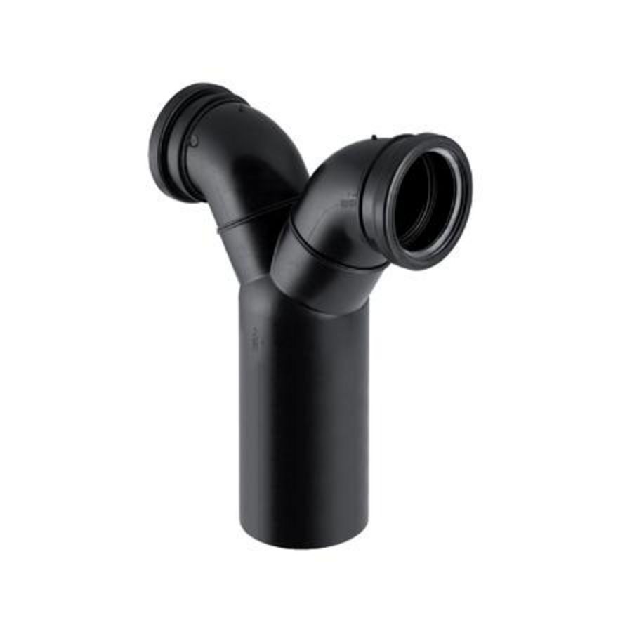 PE closetaansluiting bocht dubbel 90° verticaal