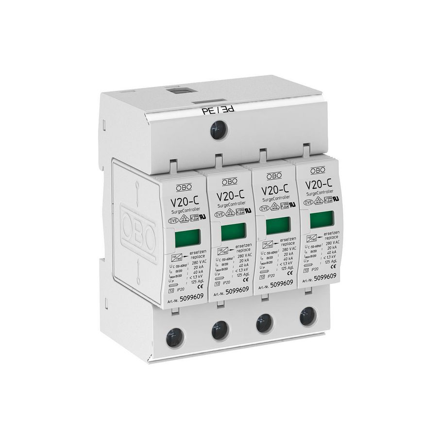 Netoverspanningsbeveiliging surgecontroller V20 4-polig 280V