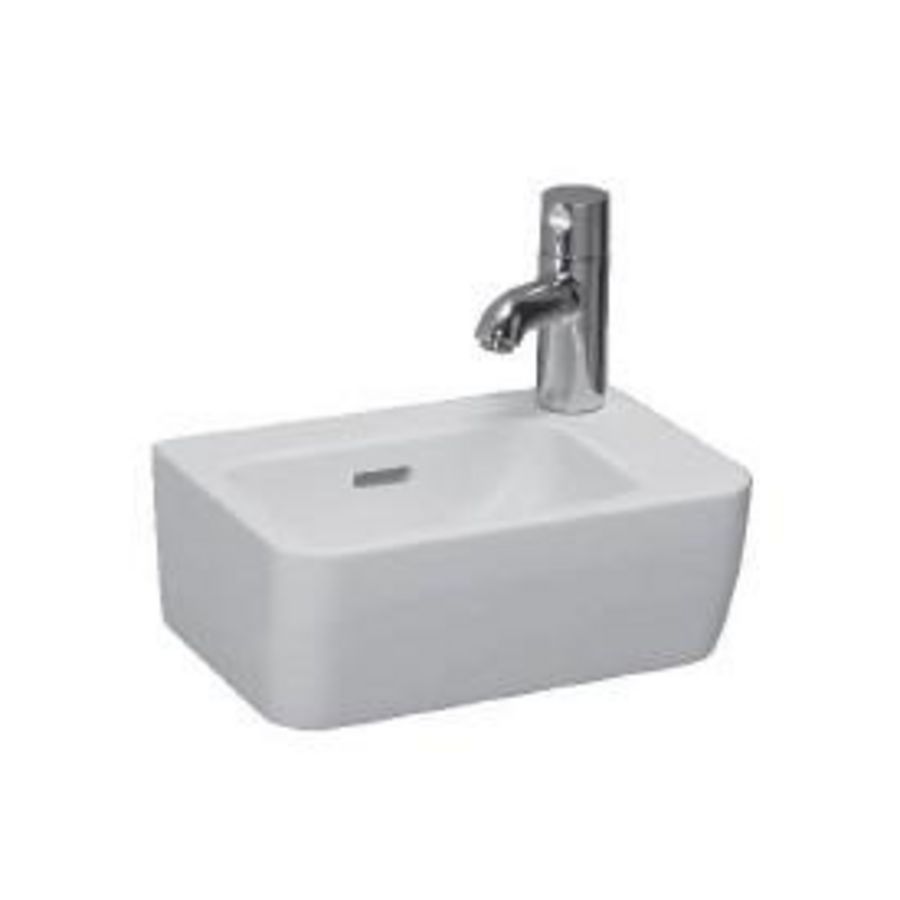 Pro S fontein 360x250x165mm wit met kraangat rechts + overloop (excl. kraan)
