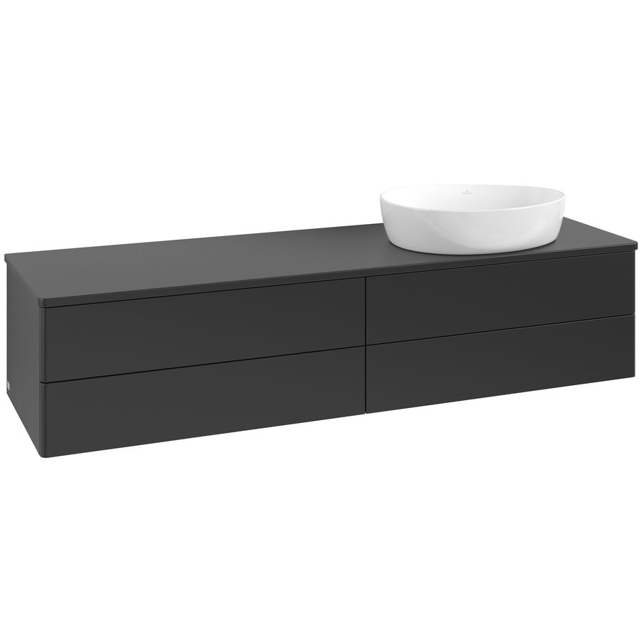 Wastafelonderkast Antao 1600x360x500mm Black Matt Lacquer K27050PD