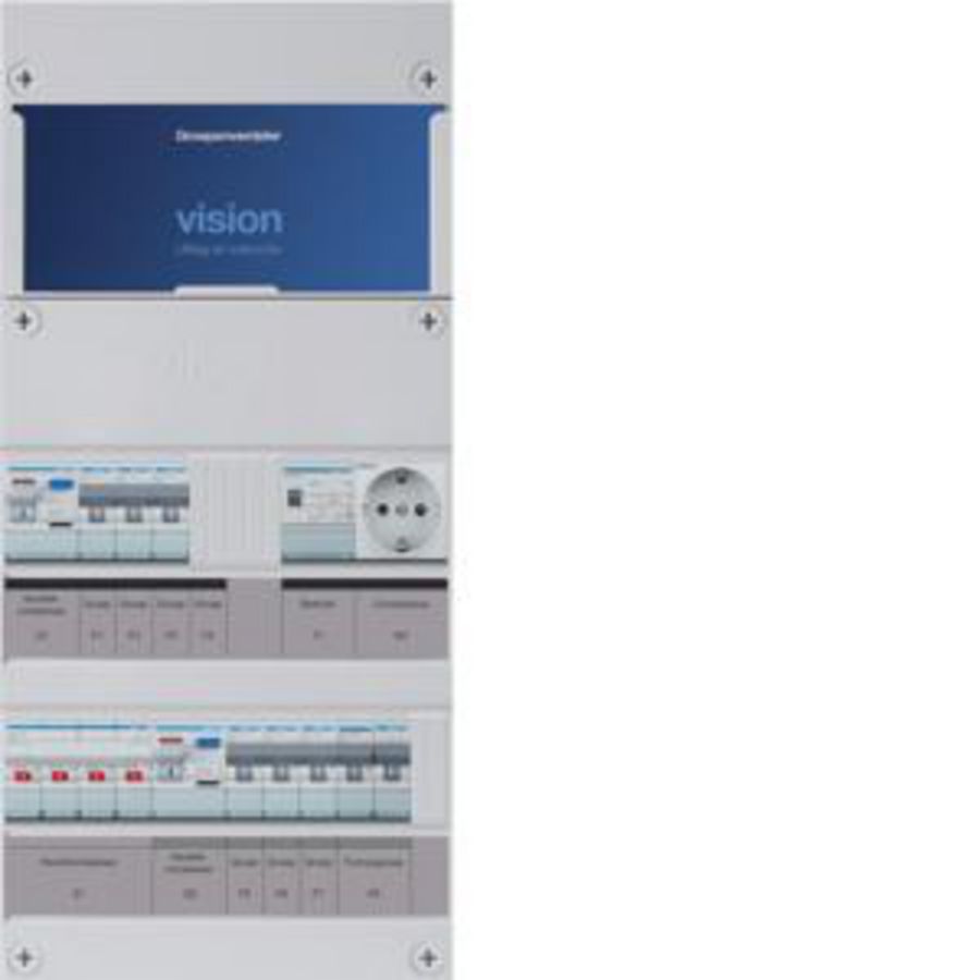 Groepenkast 6-groepenverdeler HS 2xALS 2P 30mA +F+T+W 3-fase