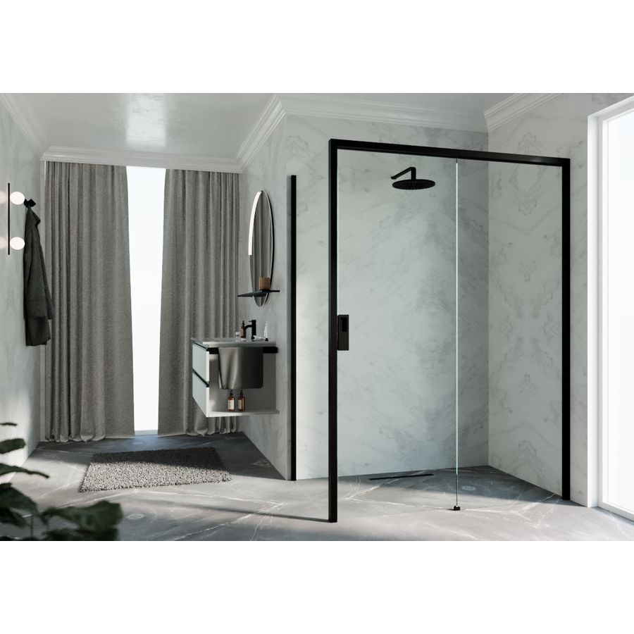 Opera 2P schuifdeur 1470-1510x2000mm mat zwart helder LI