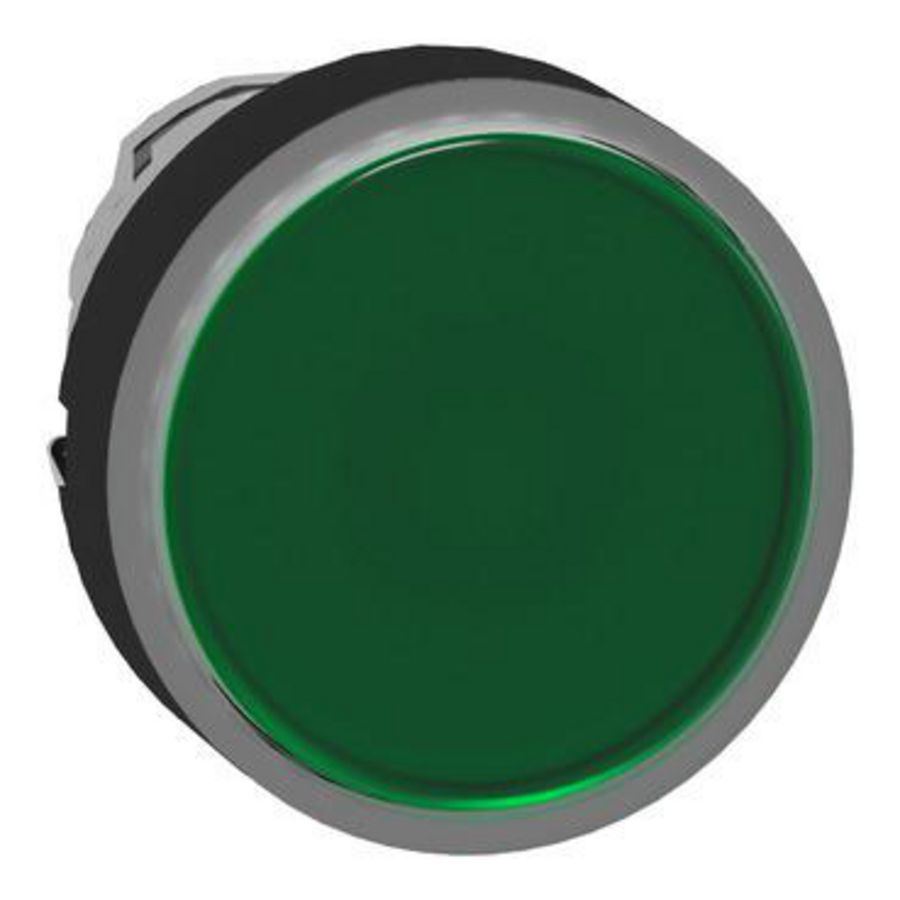 Kop verlichte drukknop Ø22mm Groen