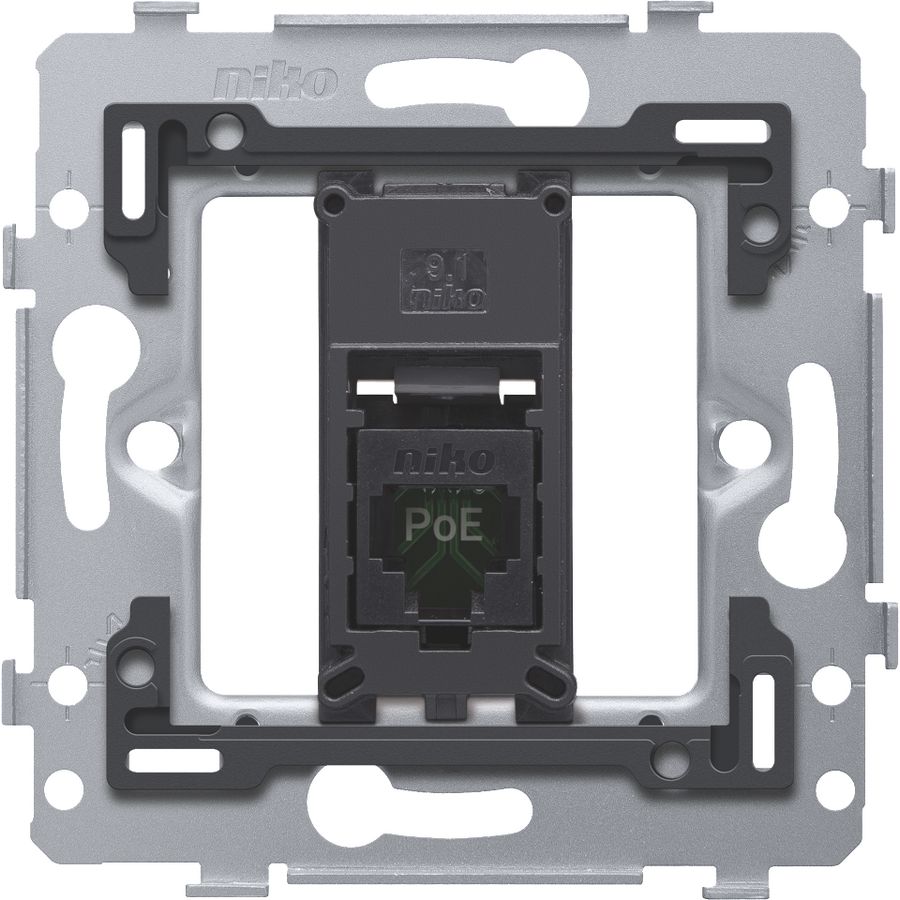 Sokkel 1RJ45-aansl. UTP Cat. 5E PoE++ vlak