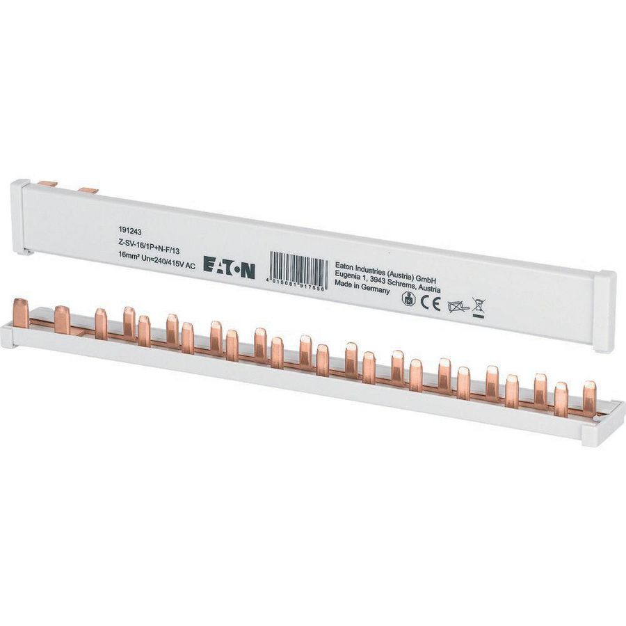 Kamrail Z-SV, Pen, 16mm², 63A, 1P+N, voor PLN, blauw, haaks, 13TE