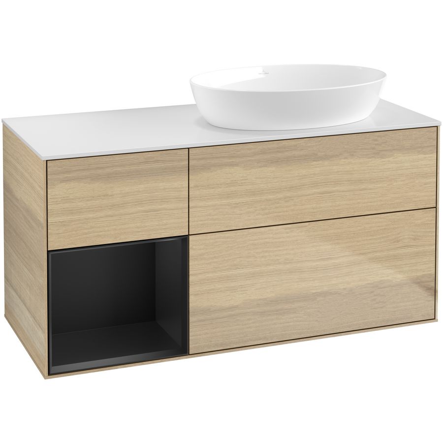 Wastafelonderkast Finion 1200x603x501mm Oak Veneer FA41PDPC