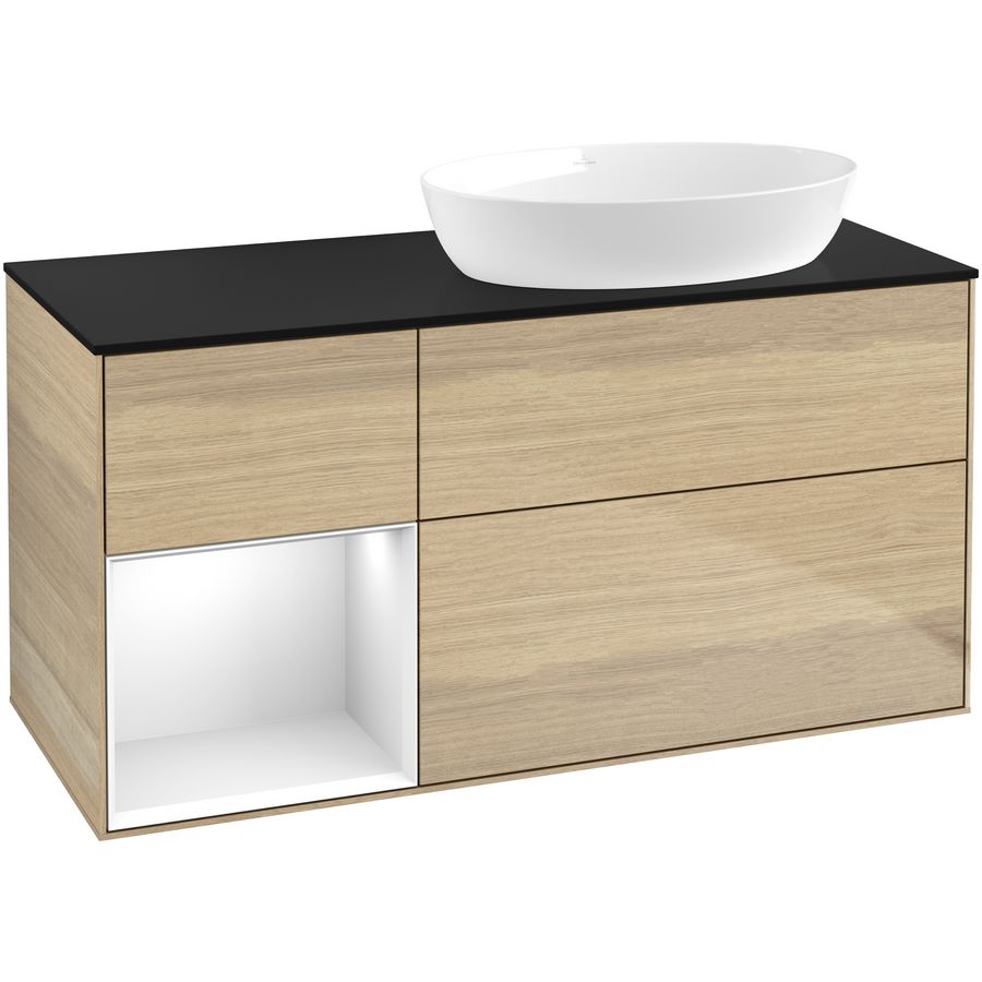 Wastafelonderkast Finion 1200x603x501mm Oak Veneer FA42GFPC