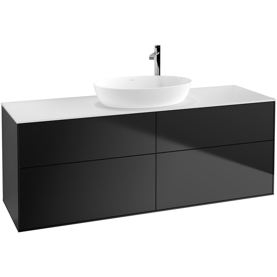 Wastafelonderkast Finion 1600x603x501mm Black Matt Lacquer F97100PD