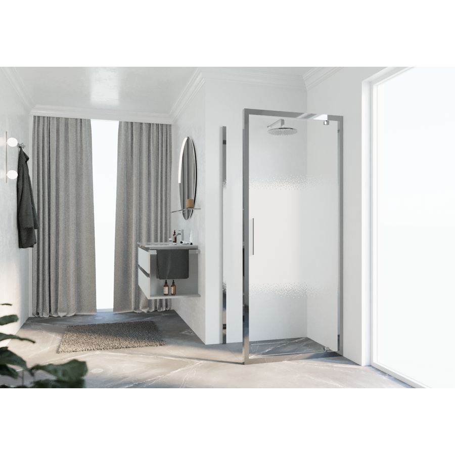 Draaideur K2G 670-710x2000mm chroom rose motief