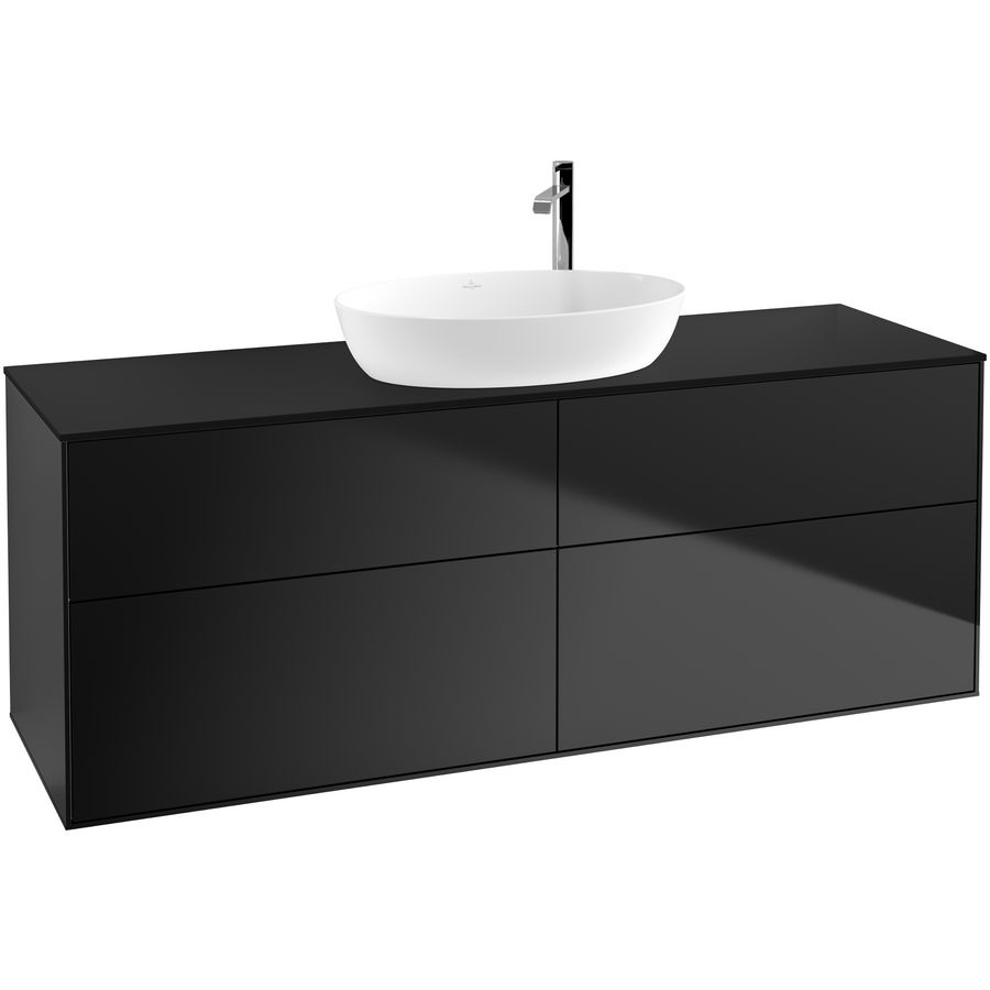 Wastafelonderkast Finion 1600x603x501mm Black Matt Lacquer F97200PD