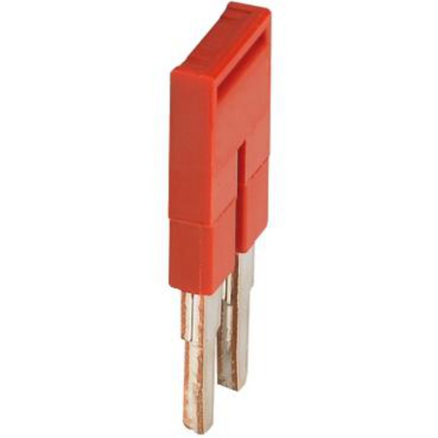PLUG-IN BRIDGE 2POINTS FOR 2,5MM2 TERMINAL BLOCKS RED VVE=50
