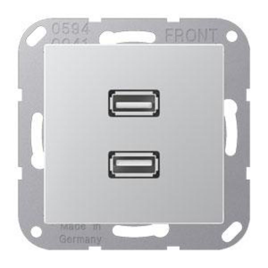 Afdekking A500 aluminium voor 2xUSB