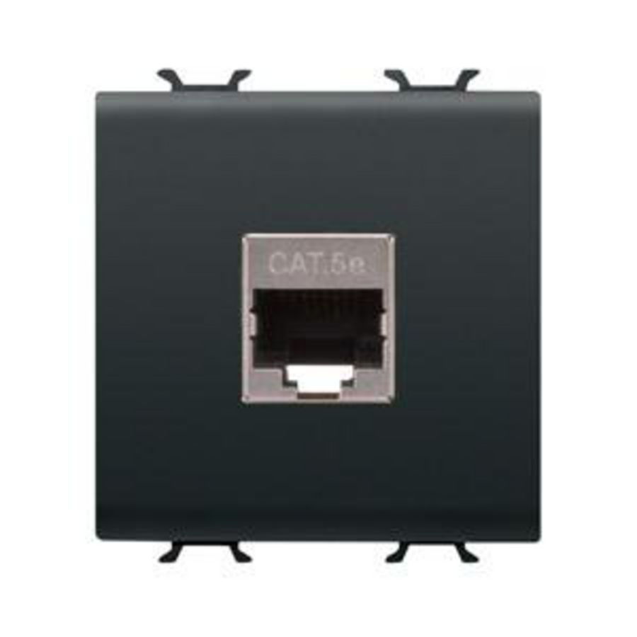 RJ45 SOCKET-CATEGORY 5e-FTP-2 MODULES-SATIN BLACK-