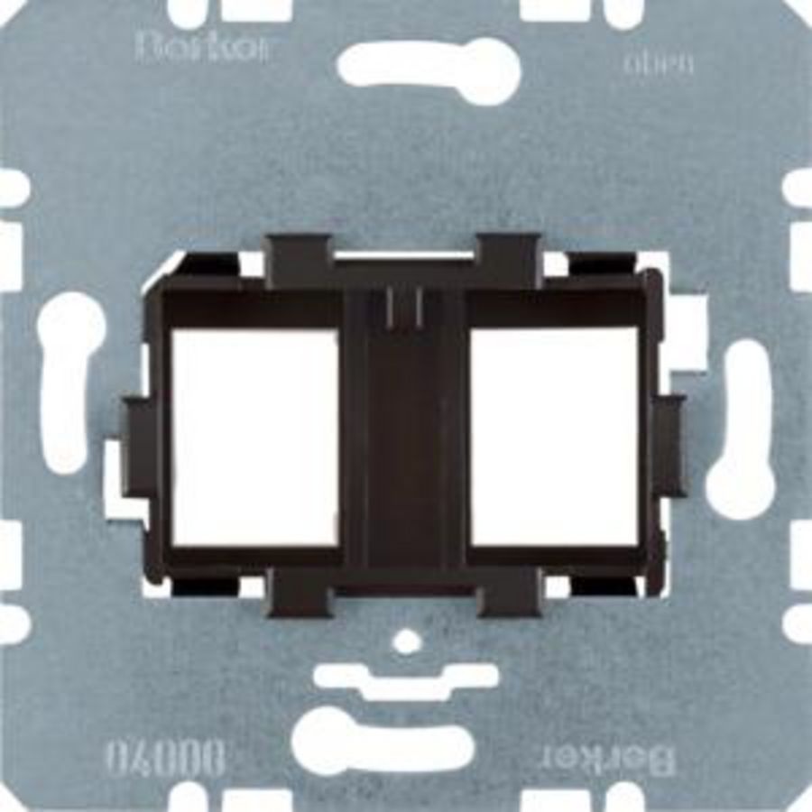 Draagplaat modulaire jacks 2-v bruine houder 14,9x19,5mm