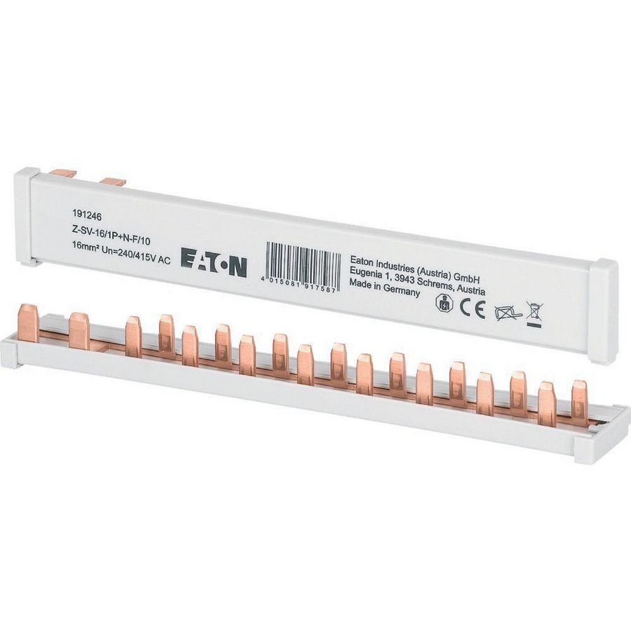 Kamrail Z-SV, Pen, 16mm², 63A, 1P+N, voor PLN, blauw, haaks, 10TE