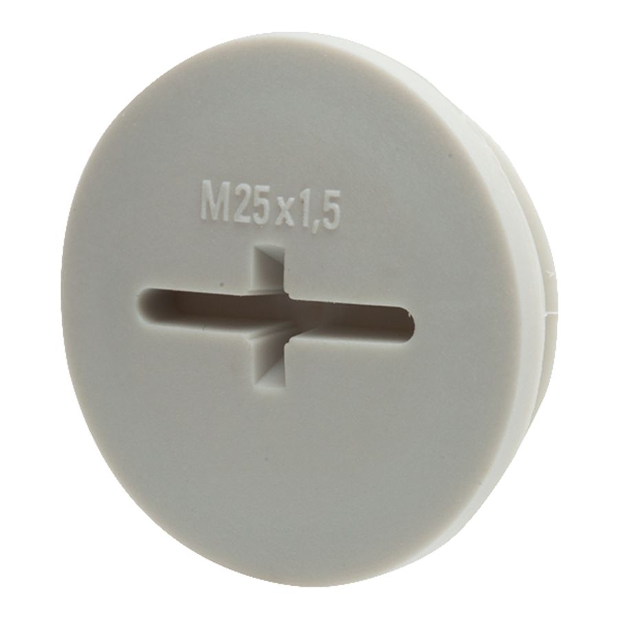 Blindstop kunststof draad M25x1,5 grijs glasvezelv