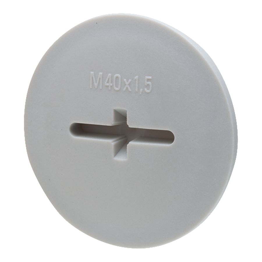 Blindstop kunststof draad M40x1,5 grijs glasvezelv