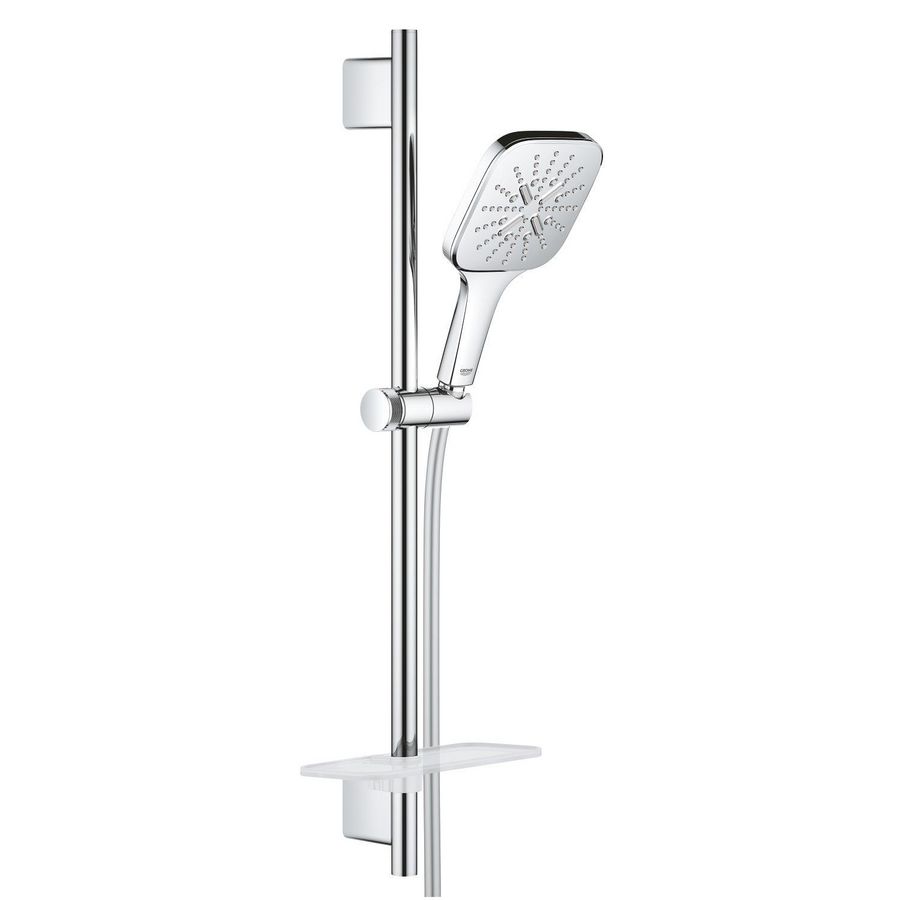 Glijstangset rainshower 130 smartact. cube 60cm chroom