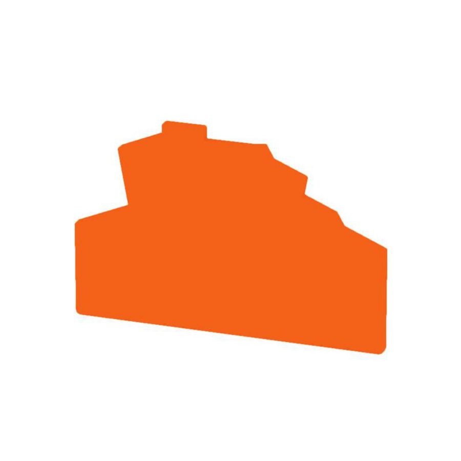 Afsluit- eindplaat oranje h:72mm b:2mm V-0 W VVE=20