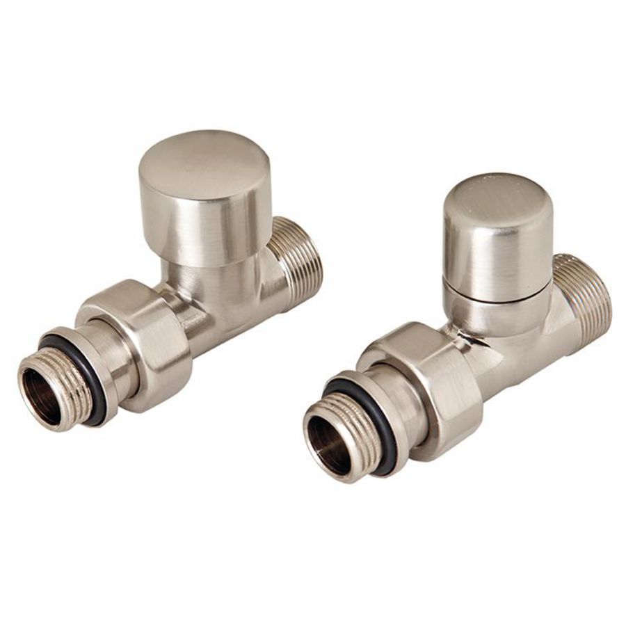 Designkraanset OVUS recht 1/2" (therm. voorbereid) + voetventiel recht 1/2" rvs-look